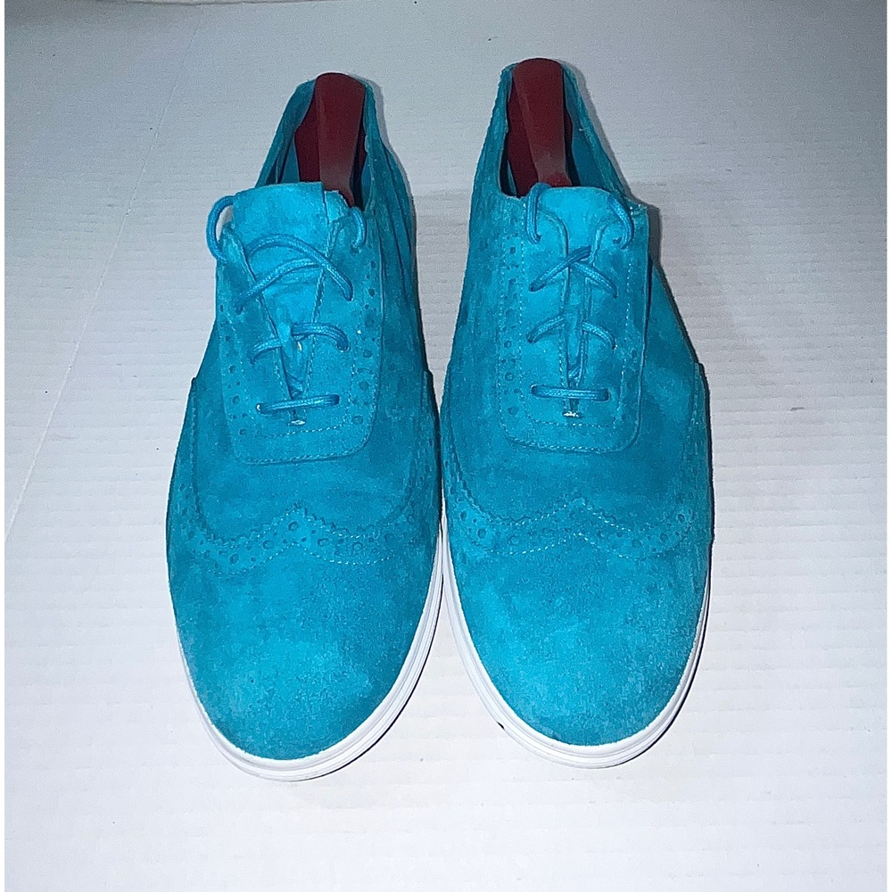 Cole Haan Zerogrand Shoes Womens 9 Blue Suede Wingtip Oxford W07250 Professional